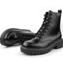 Black leather shoes input