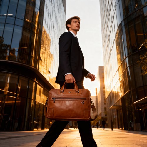Leather laptop bag